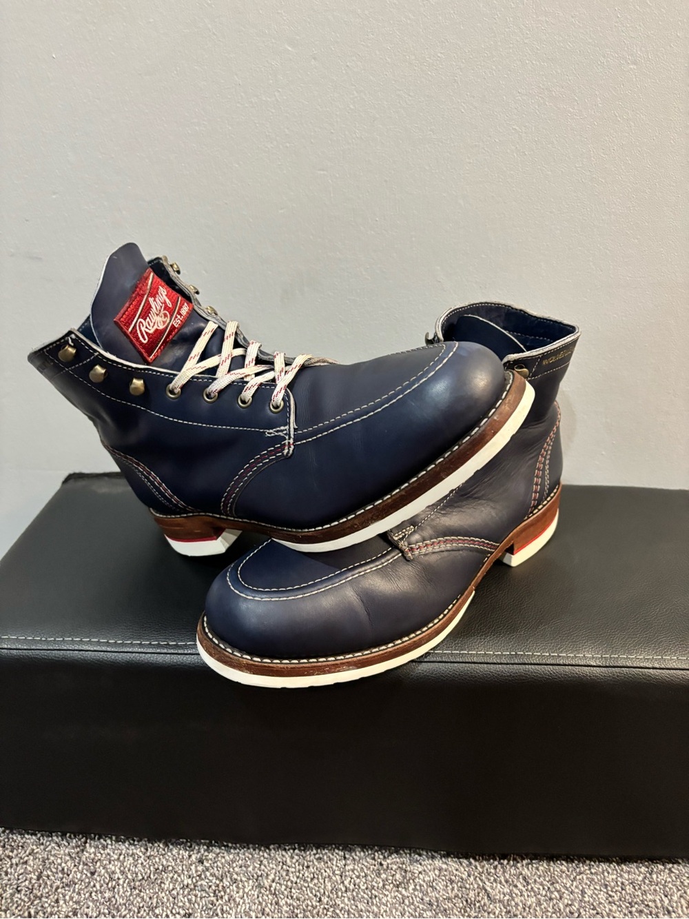 Wolverine 1000 Mile Rawlings Boot Mens 10 D Blue Leather Heart Of The Hide Rare
